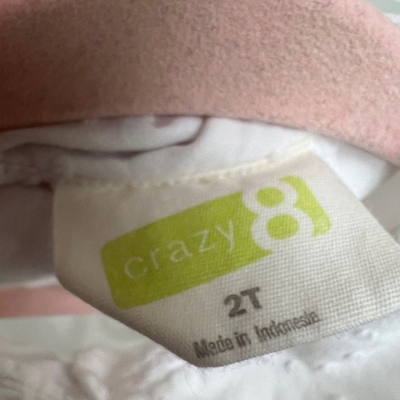 Crazy 8 2T White Dot Textured Girls Short Flutter Sleeve Tie Front Top Blouse - Picture 4 of 4